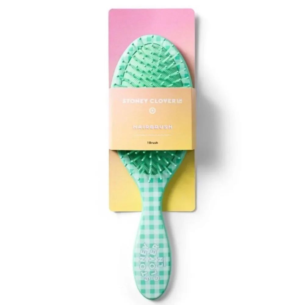Stoney Clover Lane x Target Green Gingham Detangling Hairbrush NEW